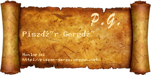Piszár Gergő névjegykártya